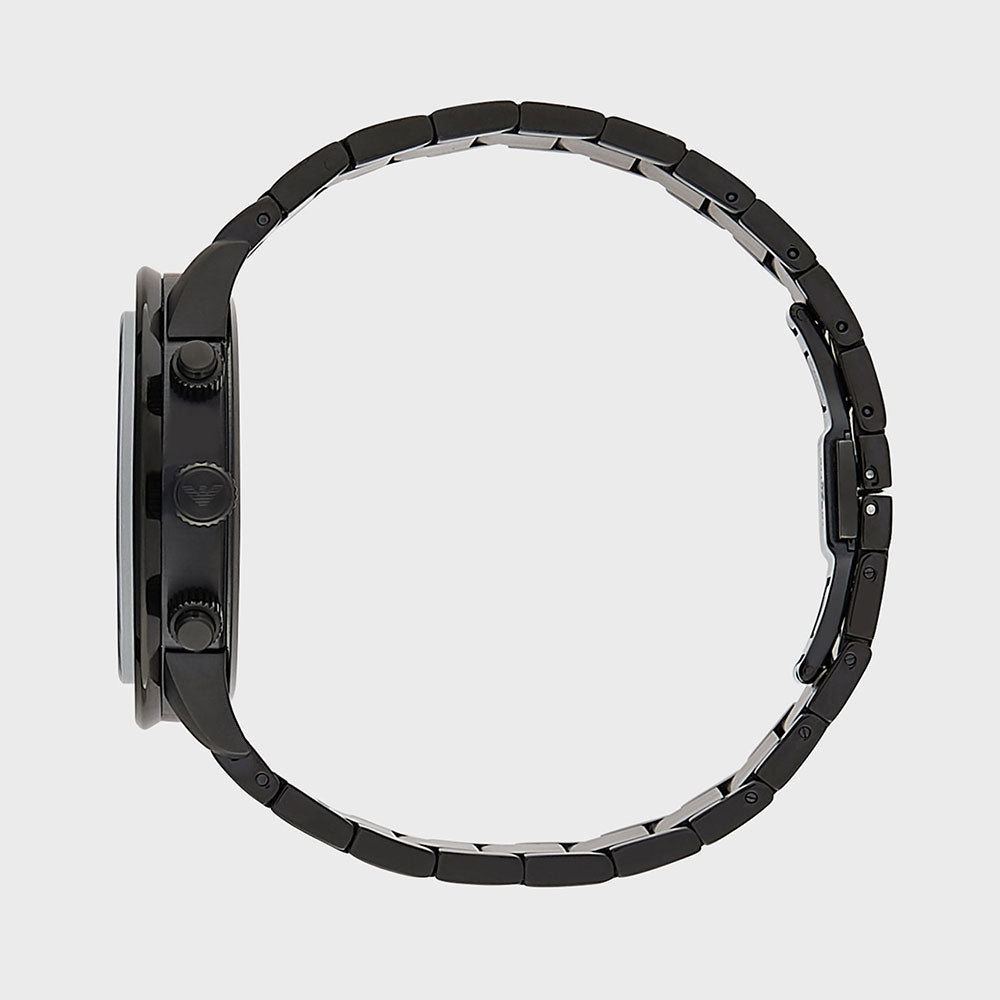 Chronographe pour homme avec bracelet noir