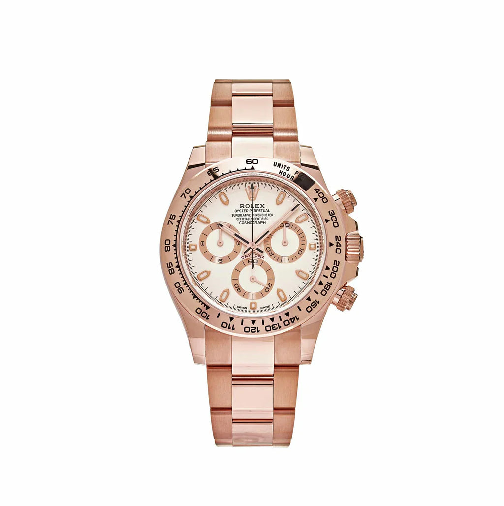 Rolex Daytona Rose Gold Ivory White Dial Oyster Bracelet